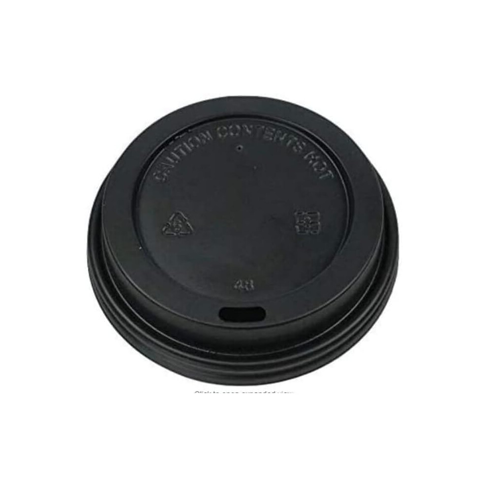 (500) Nationwide Paper Black 12oz Lids for Coffee Cup, Insulated Disposable Coffee Cups Lids for Takeaway Drinks, Leak Proof Lids for Ripple Coffee Cups