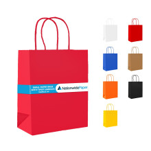 (1 Case (500)) Nationwide Paper Small Red Paper Bags with Twist Handles, Strong Party Bags, Gift bag DIY and Sweet bags (18x9x22cm)