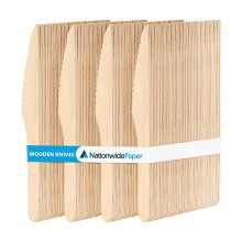 (1 Case (1000)) Nationwide Paper Disposable Wooden Knives Ideal for Wedding, Picnic, Party, Office Eco Friendly