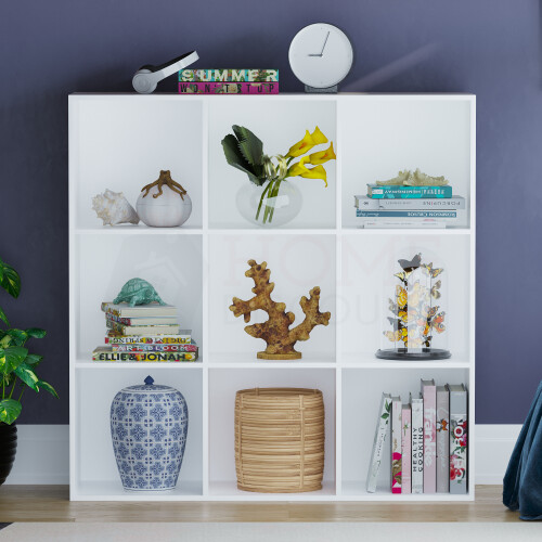 Vida Designs (White) Durham 9 Cube Bookcase 3x3 Shelf Rack Storage Unit 2