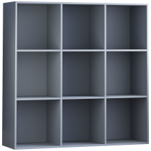 (Grey) Durham 9 Cube Bookcase 3x3 Shelf Rack Storage Unit
