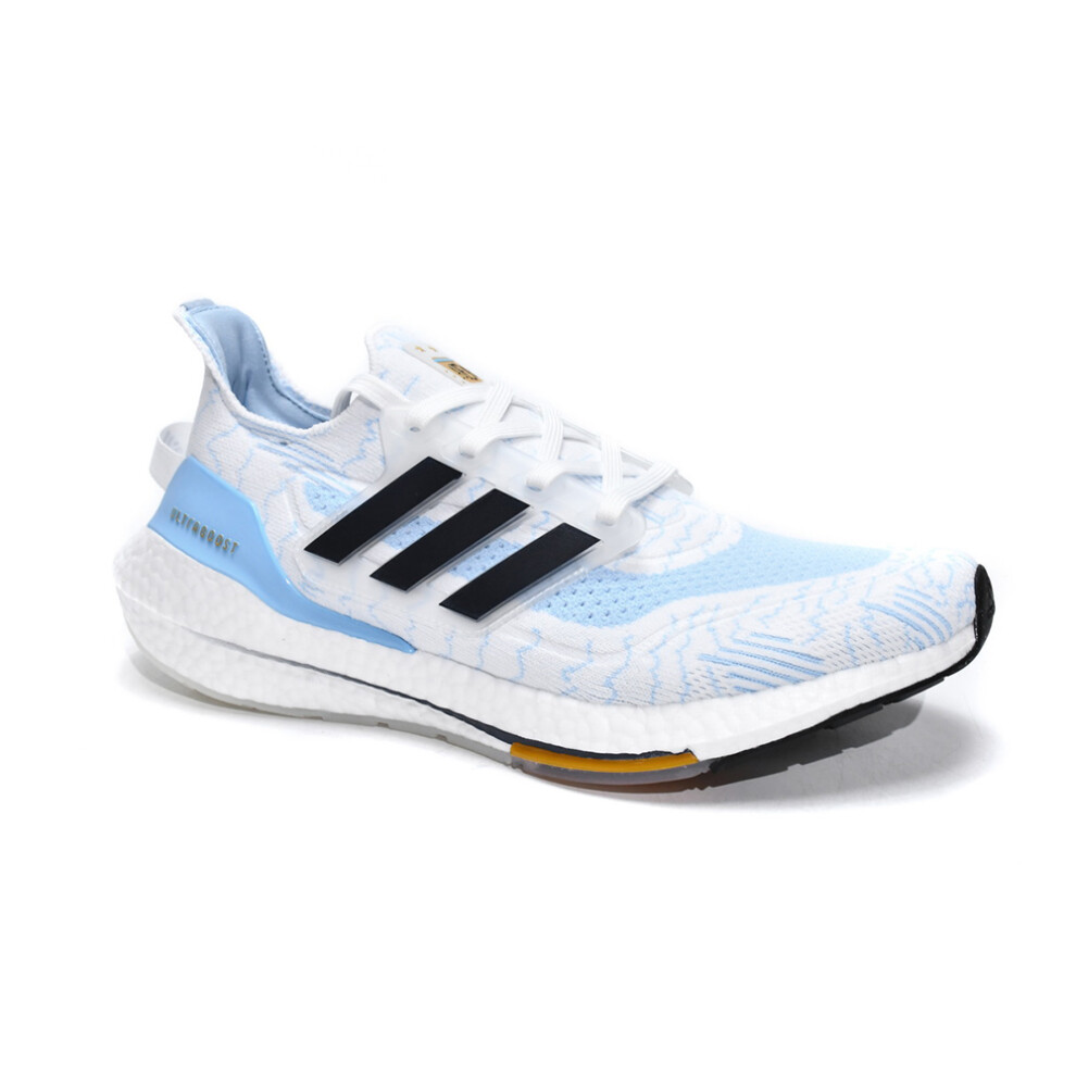 (UK6.5=EU40=25CM ) Adidas UltraBoost 21 'White Clear Blue' GZ7120 Men's Running Shoes