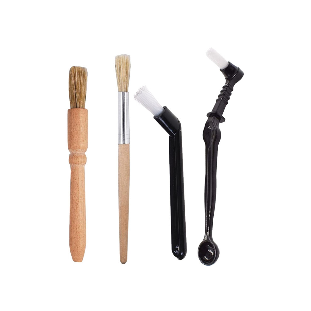 AD-Coffee Machine Cleaning Brush Set,4 Pieces Wooden and Nylon Espresso Cleaning Brush,for Coffee Machine Group Head