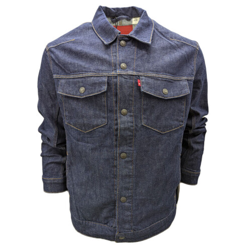 Levi's (Dark Blue, L) Levi's Mens Trucker Jackets Denim LEJ Engineered Regular Fit Coat