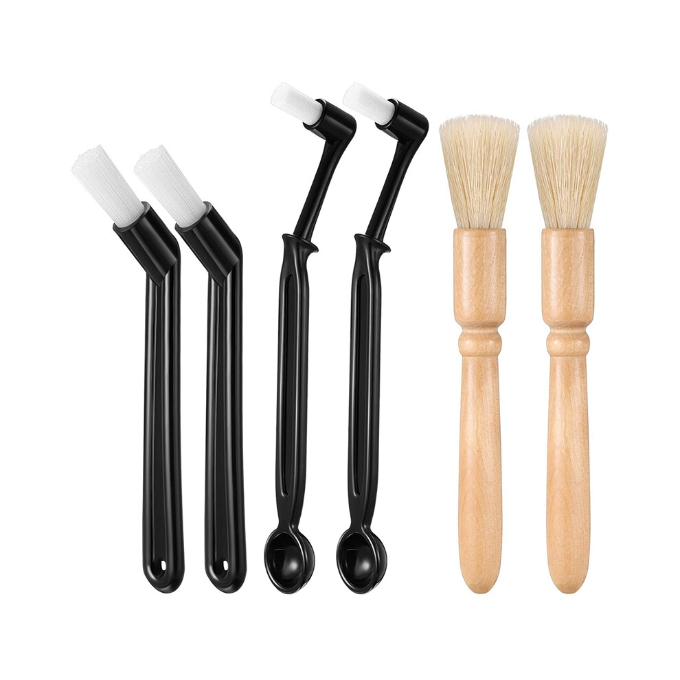 AD-Coffee Machine Cleaning Brush Set Machine Cleaning Brush Tool with Spoon, Coffee Grinder Cleaning Brush