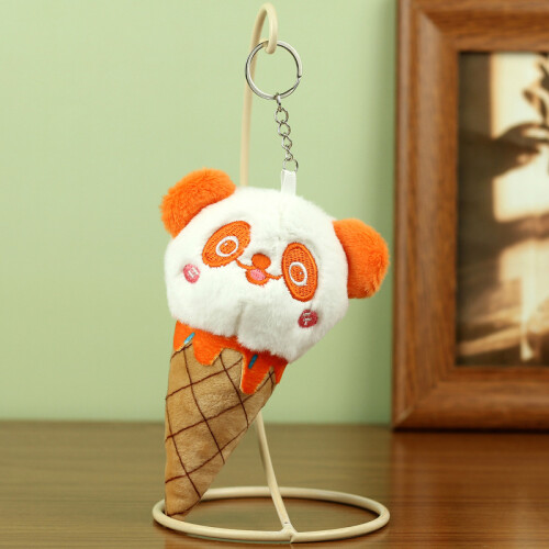 Orange Designed Beautifully Panda Ice Cream Plush Toy 15cm Childrens Gift Idea