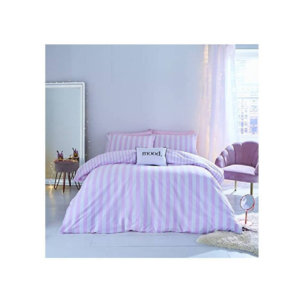 Pink Stripe 3pcs Double Duvet Cover Set Pillowcase 3d Printed Design Soft Fabric