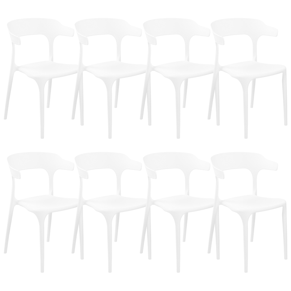 Set of 8 Dining Chairs GUBBIO White
