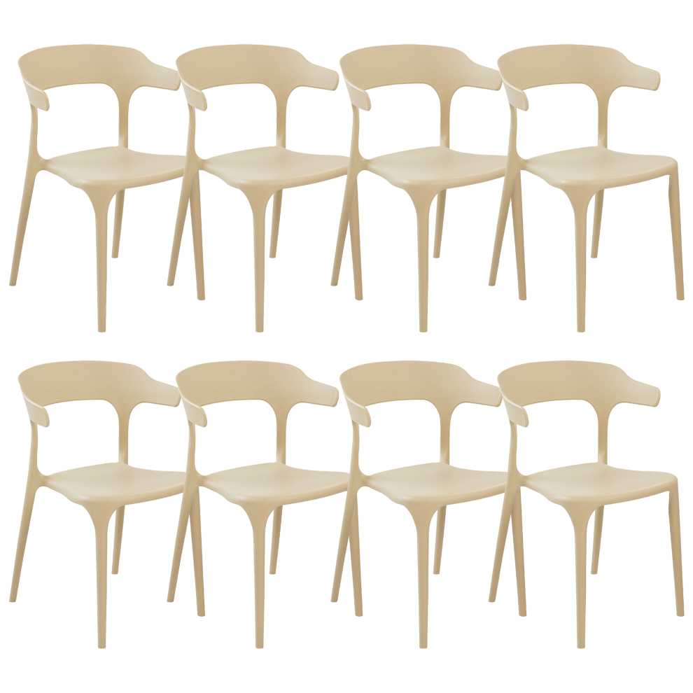 Set of 8 Dining Chairs GUBBIO Sand Beige
