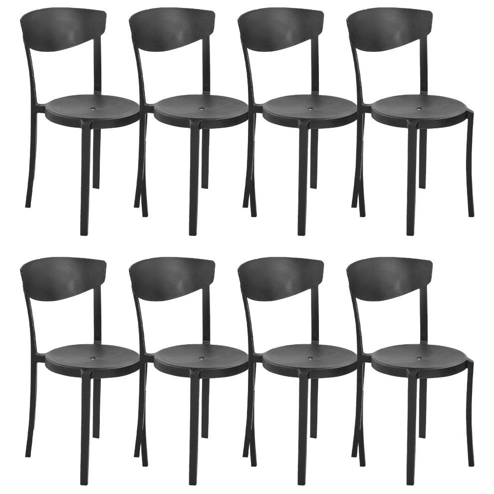 Set of 8 Dining Chairs VIESTE Black
