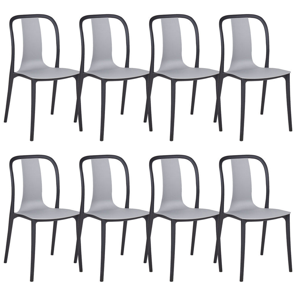 Set of 8 Garden Chairs SPEZIA Grey