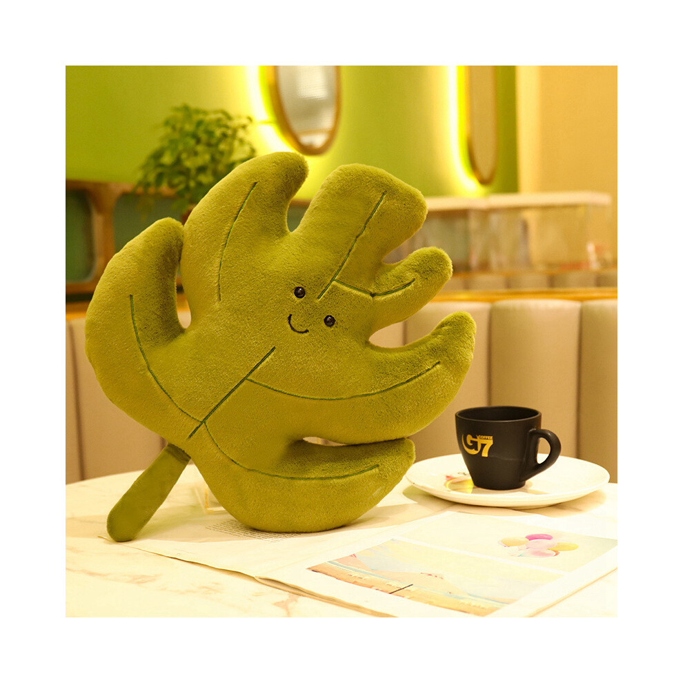 (Green Leaf) Pillow Throw Leaf Plush Toy Cushion Living Room Sofa Decoration Soft Comfortable