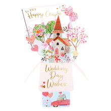 Clever Cube To the Happy Couple Love Pops Up! Wedding Pop Up Greeting Card