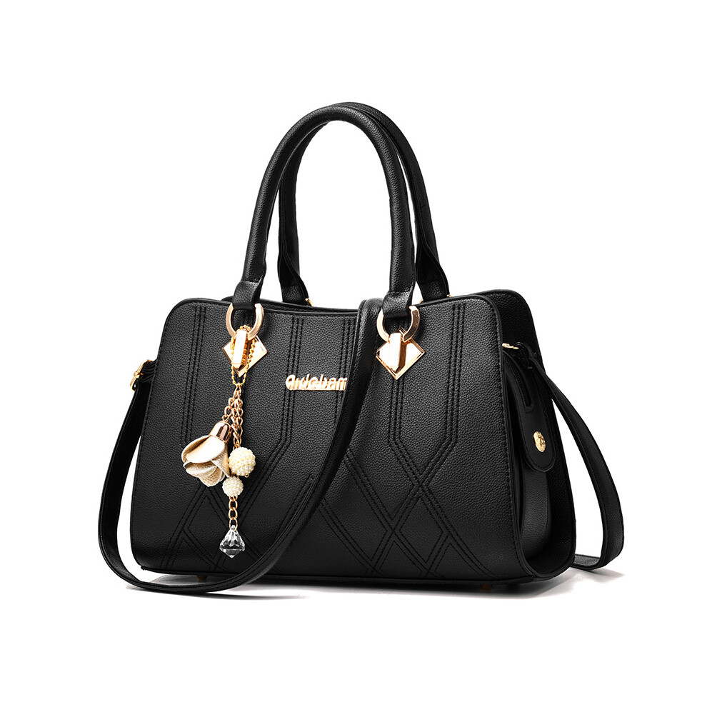 (Black) Womens Handbag Shoulder Bag Fashionable Accessorie Large Capacity Portable