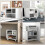Homcom HOMCOM Printer Stand with Storage Printer Cart on Wheels for Home Office White 5