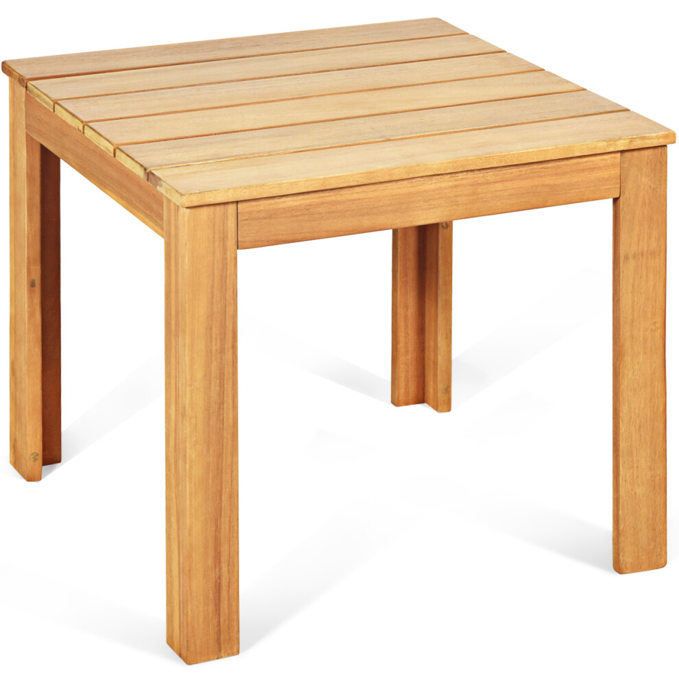 Outdoor Acacia Wood Side Table w/ Oil Finished Square & Durable