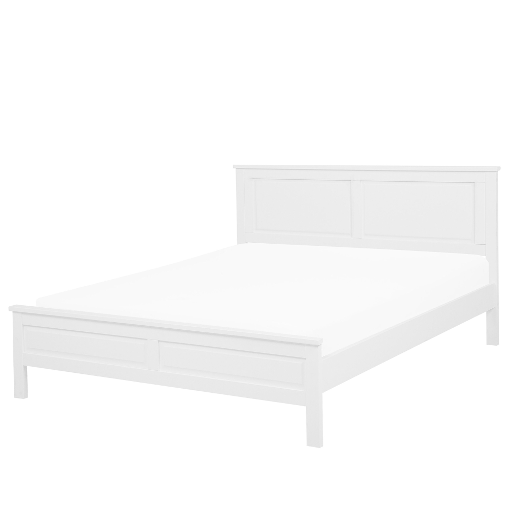 Bed Pine Wood OLIVET 140 x 200 cm (EU Double) White