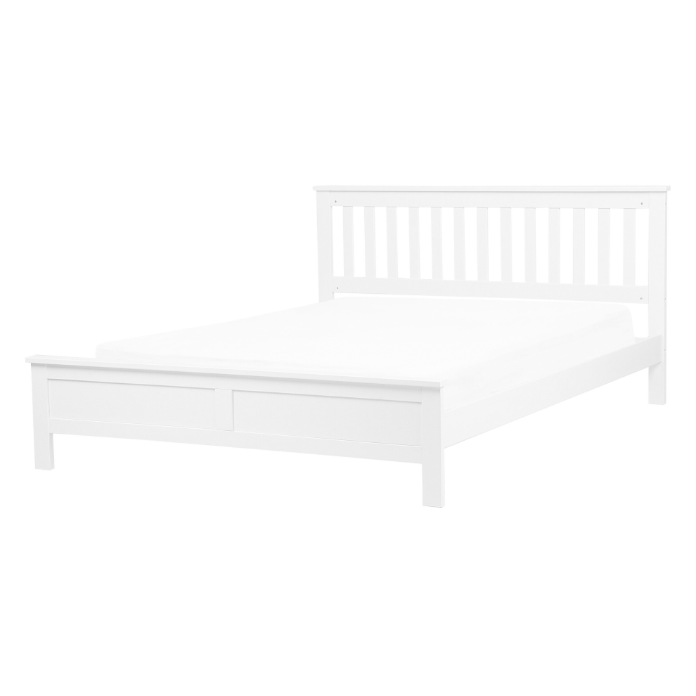 Bed Pine Wood MAYENNE 140 x 200 cm (EU Double) White