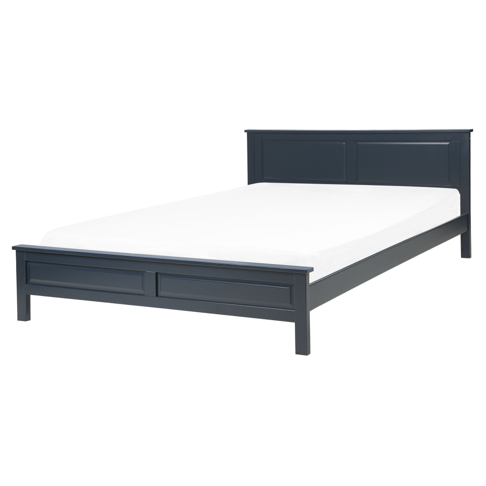 Bed Pine Wood OLIVET 160 x 200 cm (EU King Size) Dark Blue