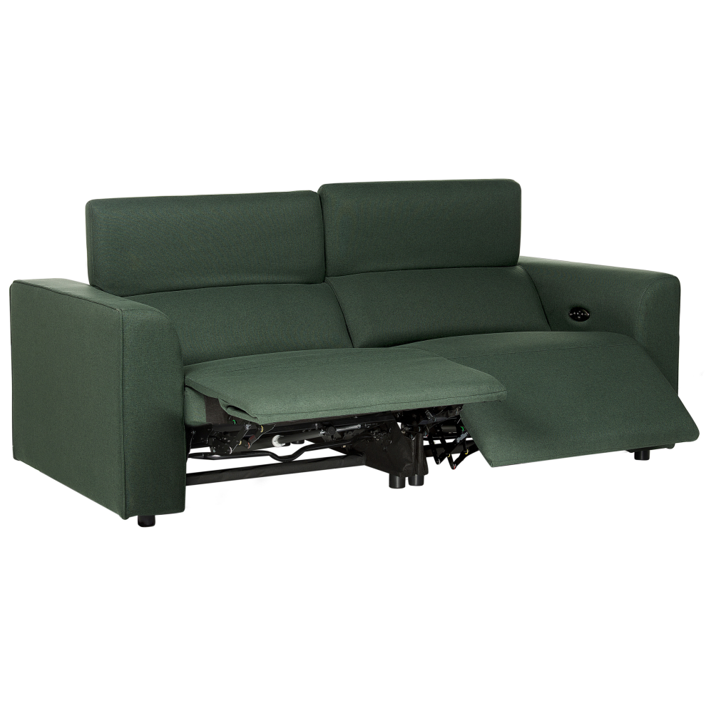 Electric Recliner Sofa ULVEN Fabric Dark Green with USB Port 2 Seater