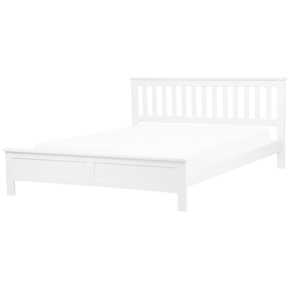 Bed Pine Wood MAYENNE 180 x 200 cm (EU Super King) White