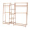 Living And Home (Natural) Trapezoid Bamboo Garment Rack with Tiered Storage Shelves 1