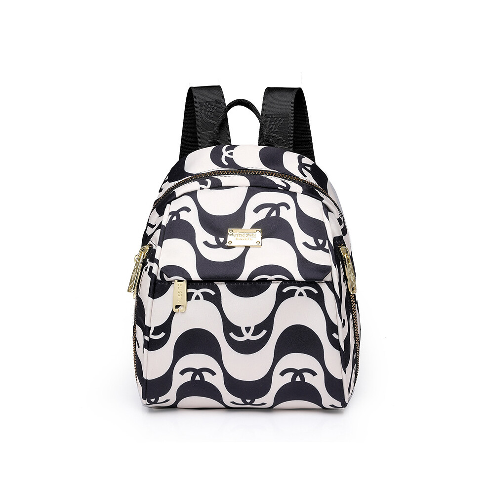 (Black and white waves) 2024 New- travel back pack for women,medium sized rucksack,Trendy letter styleï¼sports bag