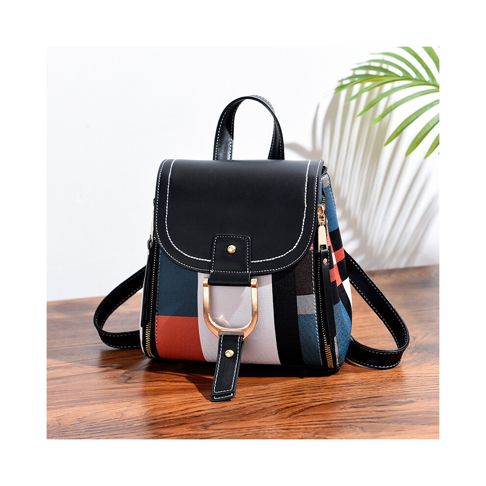 (Black) Backpack Women 2024 New Trend Backpack Soft Leather Casual Fashion School bag ,Travel backpack for women,medium sized rucksack,Trendy letter s