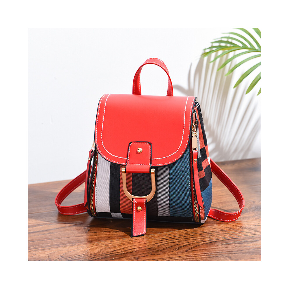 (Claret) Backpack Women 2024 New Trend Backpack Soft Leather Casual Fashion School bag ,Travel backpack for women,medium sized rucksack,Trendy letter