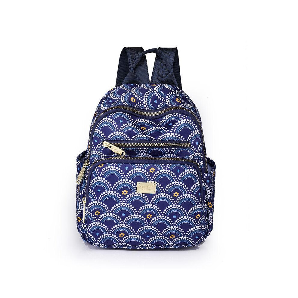 (Blue wave) 2024 summer new style printed nylon cloth women's bag large capacity,Travel backpack for women,medium sized rucksack,Trendy letter styleï¼