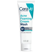Cerave acn moussant  la crme lavage | Nettoyant acn doux pour le visage et le corps avec du peroxyde de benzoyle 10% d'acide hyaluronique et