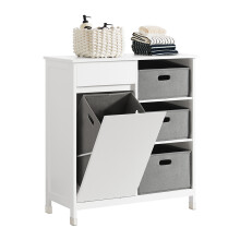 SoBuy BZR77-W, Laundry Basket Laundry Cabinet Laundry Chest Bathroom