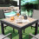 Costway Extendable Patio Dining Table Wood-like Aluminum Table w/ Stable Legs 4