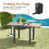 Costway Extendable Patio Dining Table Wood-like Aluminum Table w/ Stable Legs 8