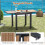 Costway Extendable Patio Dining Table Wood-like Aluminum Table w/ Stable Legs 9