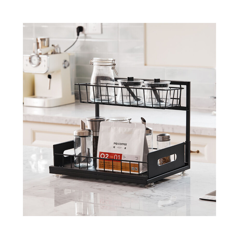 Metal 2-Tier Under Sink Sliding Organizer