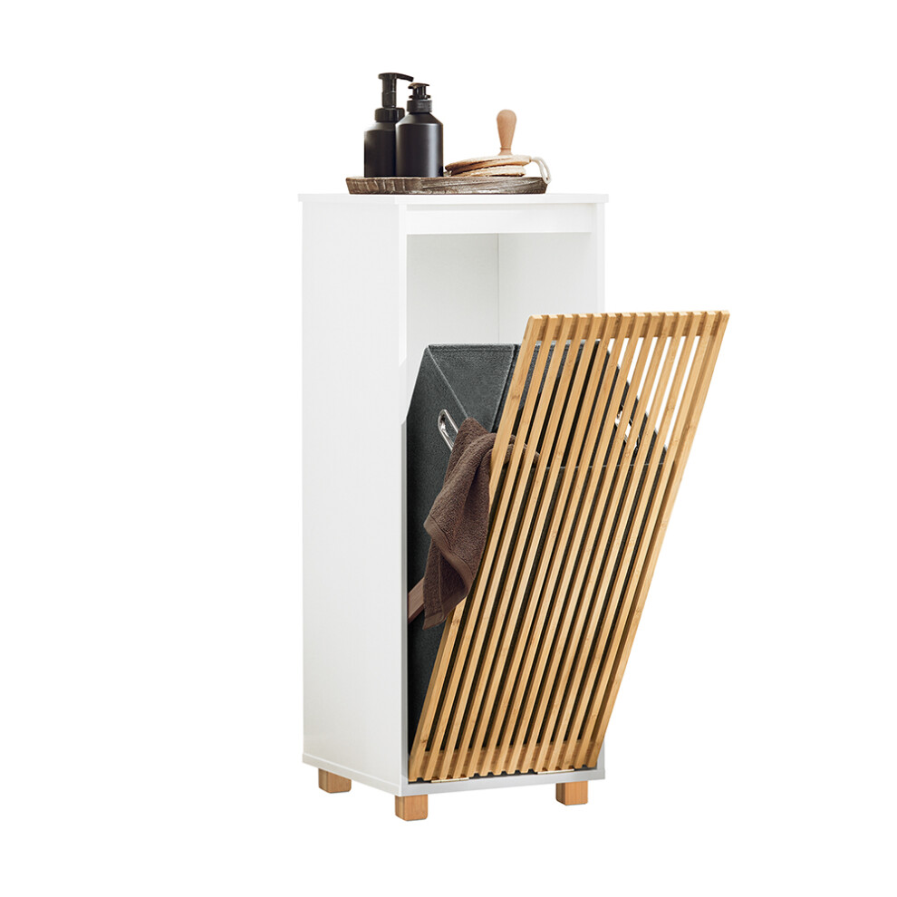 SoBuy BZR126-W, Laundry Cabinet Laundry Chest Bathroom Storage Cabinet