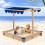 Costway Kids Wooden Sandbox with Height-adjustable Canopy & Bottomless Design 3
