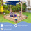 Costway Kids Wooden Sandbox with Height-adjustable Canopy & Bottomless Design 6
