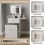 ELECWISH Dressing Table Set LED Mirror Vanity Makeup Desk Side Panel 2 Drawer 4