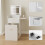 ELECWISH Dressing Table Set LED Mirror Vanity Makeup Desk Side Panel 2 Drawer 10