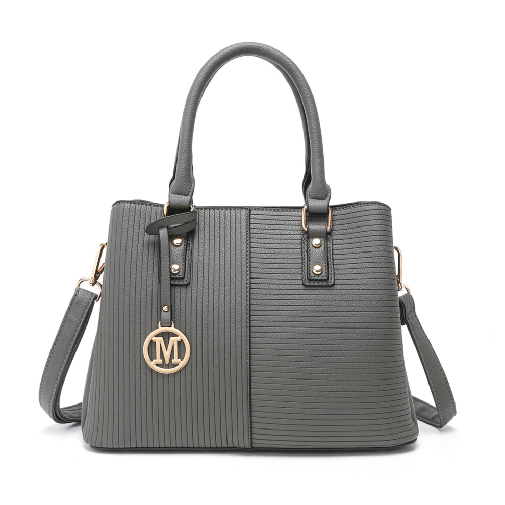 (Grey) Modern Elegance PU Leather Lady's Tote Bag