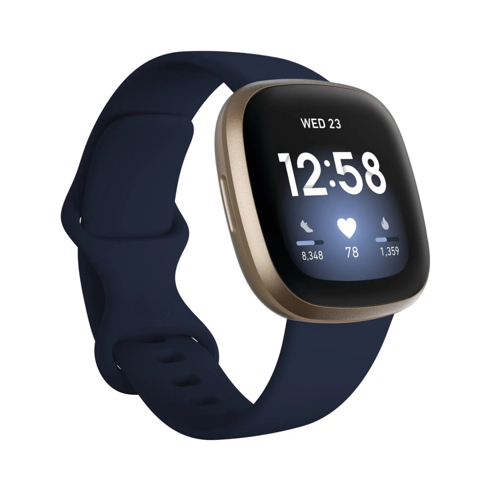 (Navy) Fitbit Versa 3 Health & Fitness Smartwatch