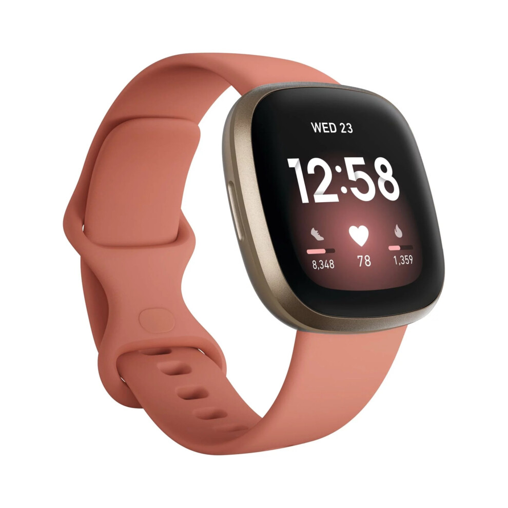 (Pink Clay) Fitbit Versa 3 Health & Fitness Smartwatch