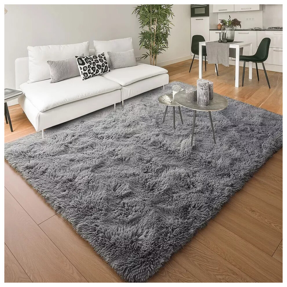 Yorkshire Bedding (Grey, 160 X 230Cm (5Ft 3" X 7Ft 6")) Thick Shaggy Non Slip Rugs Living Room Area Rugs Hallway Runner Round Rugs & Door Mats Silver