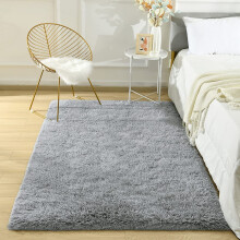 (Grey, 80 x 150cm (2ft 6" x 5ft)) Thick Shaggy Non Slip Rugs Living Room Area Rugs Hallway Runner Round Rugs & Door Mats