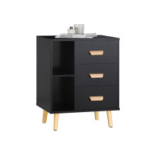 SoBuy FBT95-SCH,Bedside Table with 3 Drawers, Side Table End Table