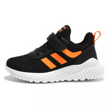 (#1 Black Orange, UK4) Boys Girls Running Trainers Childrens Gym Sneakers Kids School Sports Shoes Size