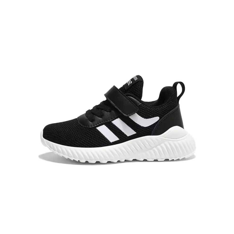(#1 Black White, UK3) Boys Girls Running Trainers Childrens Gym Sneakers Kids School Sports Shoes Size