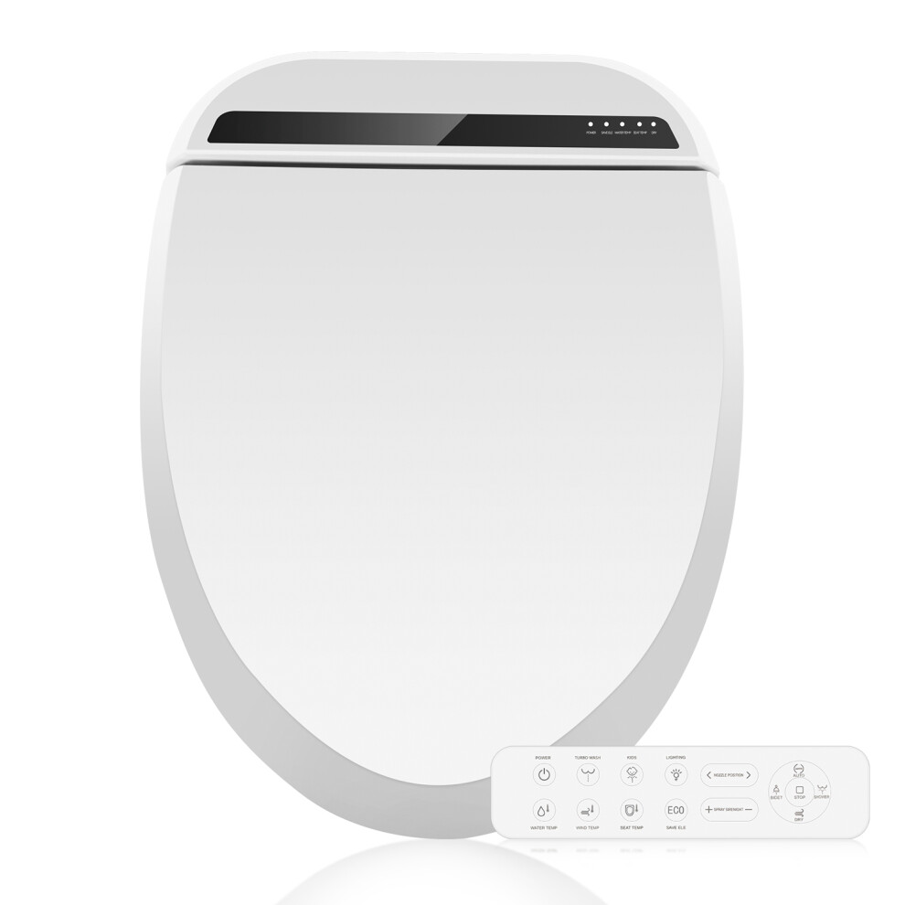 Electronic Smart Bidet Seat Air Drying Self-cleaning Remote Control